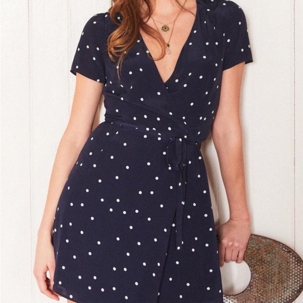 Like new Sezane Anastasia silk wrap dress FR36/US4